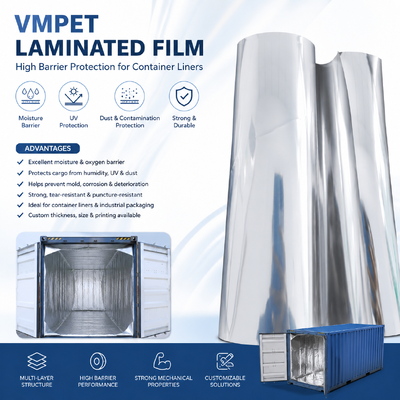 150μm VMPET Laminated Film cho cách nhiệt container vận chuyển và bảo vệ rào cản độ ẩm