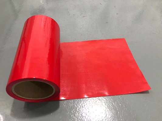 Phim phát hành nhựa màu đỏ HDPE Lớp lót phát hành tráng nhựa PVC cho băng bọt