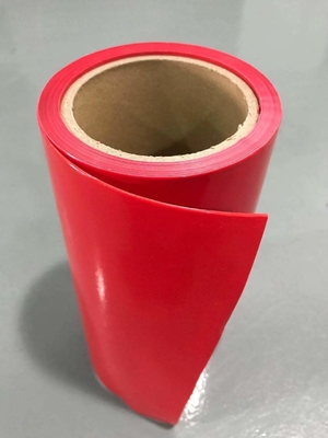 Phim phát hành nhựa màu đỏ HDPE Lớp lót phát hành tráng nhựa PVC cho băng bọt