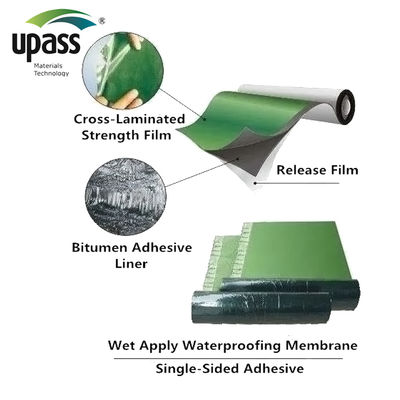 Vật liệu bề mặt nhựa phim liên kết chéo HDPE cho màng chống thấm bitum biến tính polymer tự dính