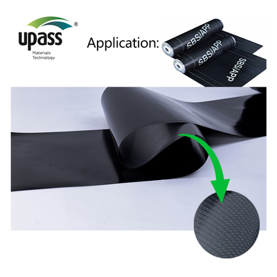 Vật liệu bề mặt phim nhựa PE Polymer tự dính Đổi đổi bitumen Miếng nắp mái nhà chống nước Được xử lý để cắt kích thước