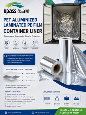150μm VMPET Aluminium PET phim mạ để cách nhiệt container vận chuyển và bảo vệ rào cản độ ẩm